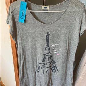 Half Sleeve Scoop Neck Paris Tee